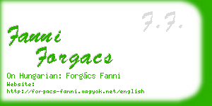fanni forgacs business card